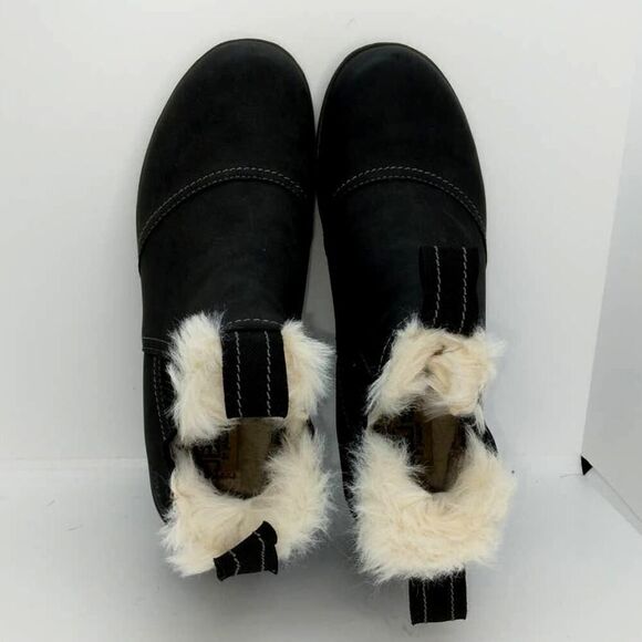 JBU Designer Womens NEW Faux Fur Lined Matte Black Chelsea Boots - sz. 6 1/2 - Picture 3 of 5
